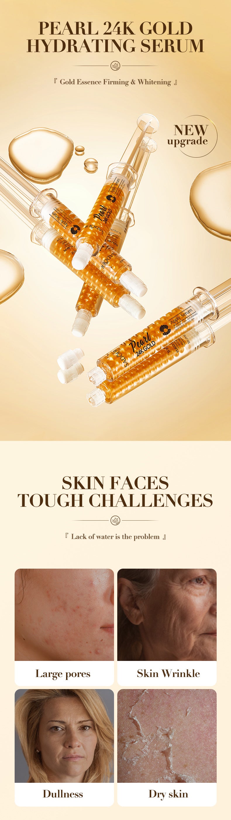 Full English24K Golden Pearl Collagen Hydrating Essence SADOER Moisturizing and Hydrating  Wholesale