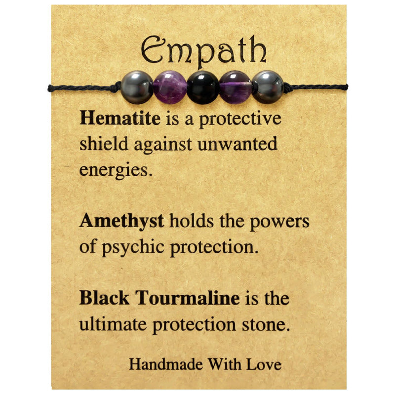 Handmade Knot Braided Bracelet Stone Beaded Tiger Eye Map Stone Couple Gift Stretchable Braided Bracelet