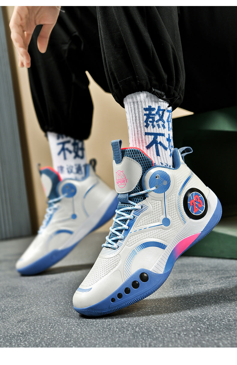 Spring Festival New Couple Casual Basketball Shoes Fashion Combat Boots Wear-resistant Shock-absorbing Campus Student Training Competition Sneakers