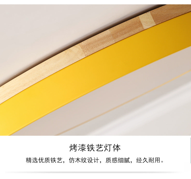 Nordic Solid Wood Macaron Ceiling Light led Round Iron Art Bedroom Lamp Living Room Lamp Home Decor
