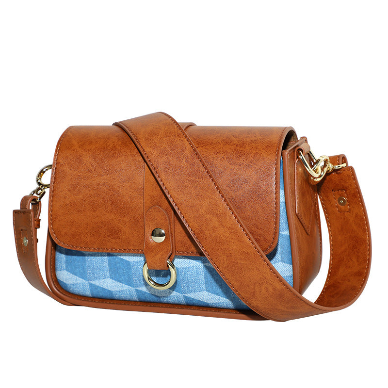 Women's Summer New Trend Retro Small Square Bag Personality Stylish Color-Block Shoulder Bag High-Quality Crossbody Bag for Women