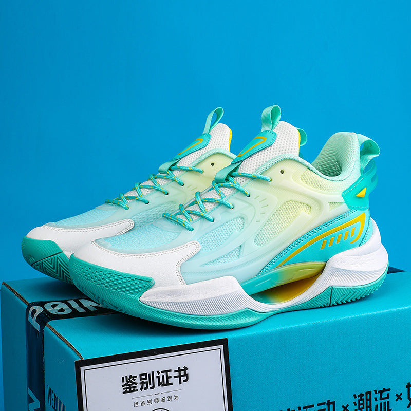 Four Seasons New Luminous Mesh Breathable Men's Shoes Casual Trendy Basketball Shoes High Elastic Cushioning Wear-Resistant Non-Slip Sports Shoes