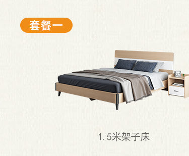 Modern Minimalist Small Apartment Master Bedroom Furniture Wedding Bed Hotel apartment B&B simple economical double bed