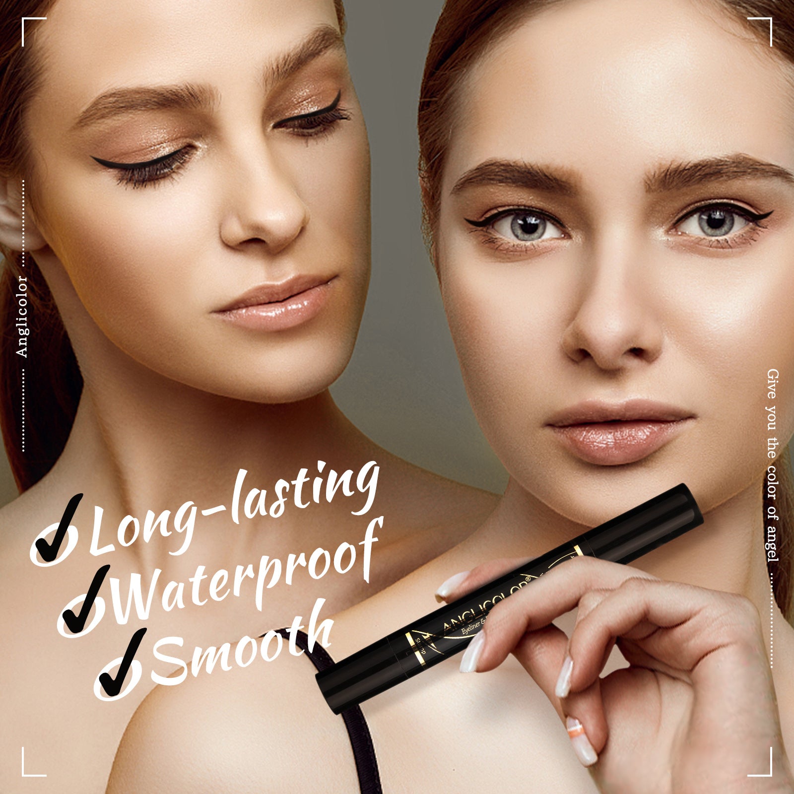 Double-ended Stamp Eyeliner Pen Waterproof Non-Smudge Pattern Stamp Eyeliner Pen Makeup Wholesale