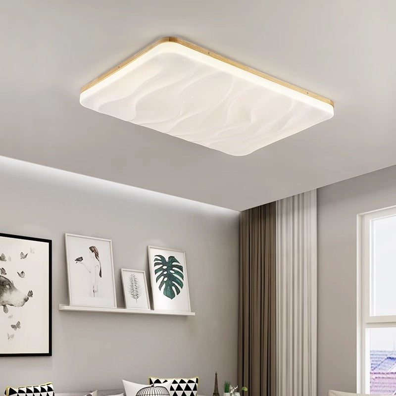 Starry Sky Living Room Lamp Modern Simple Elegant Nordic High-end Ceiling Lamp Japanese Style Living Room Main Lamp Natural Wood Style Lighting Fixture