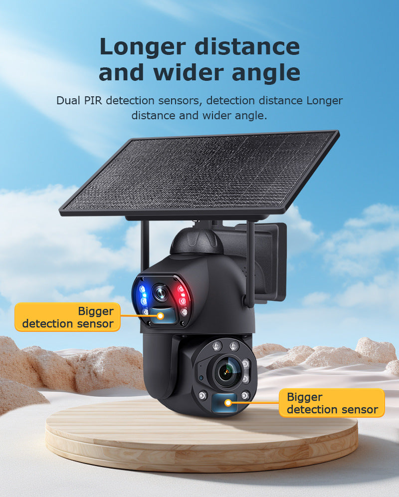 Dual Lens Dual Screen36Dual Optical Zoom4G Solar-powered Camera600High Definition Wireless Camera