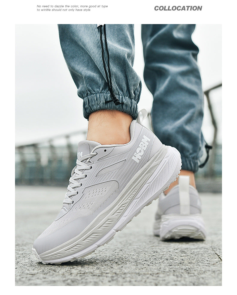 Running Shoes Sports Trendy Shoes Summer Soft Sole Lightweight Breathable Jump Rope Wide Last Marathon Jogging Thick Sole Cushioning Men's Shoes