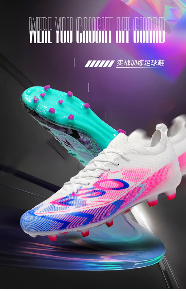 Manufacturer Football Shoes Long Spikes Student Adult Outdoor Turf Training Shoes Professional Competition Sports Shoes Wholesale