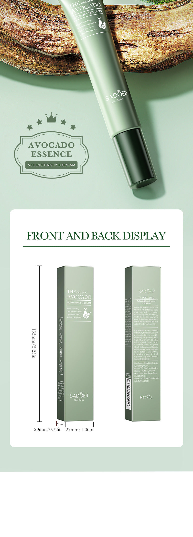 Full English Avocado Skincare Set SADOER Cleansing, moisturizing and moisturizing six-piece set  foreign trade wholesale