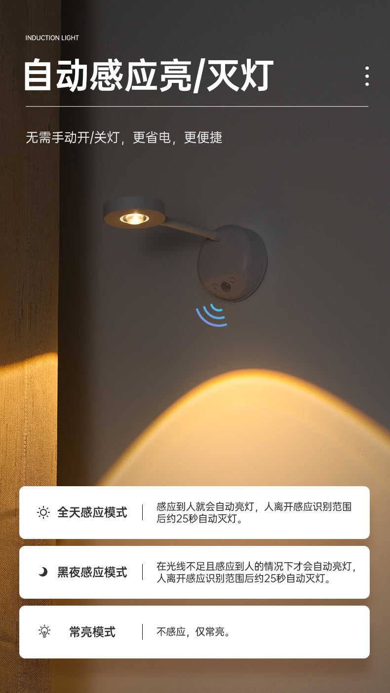 new indoor wireless wall light spotlight Charging led Intelligent Human Body Sensor Light Remote Control Picture Light