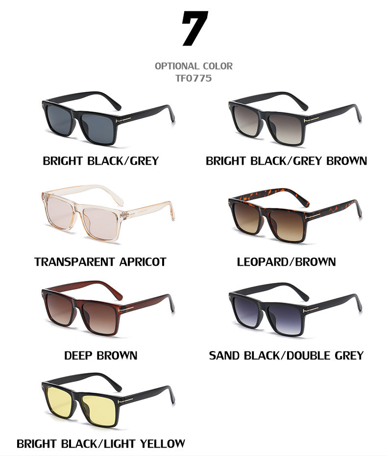 European and American Fashion T Word box sun protection sunglasses for women with a high-end feel ins Korean style sunglasses for men wholesale