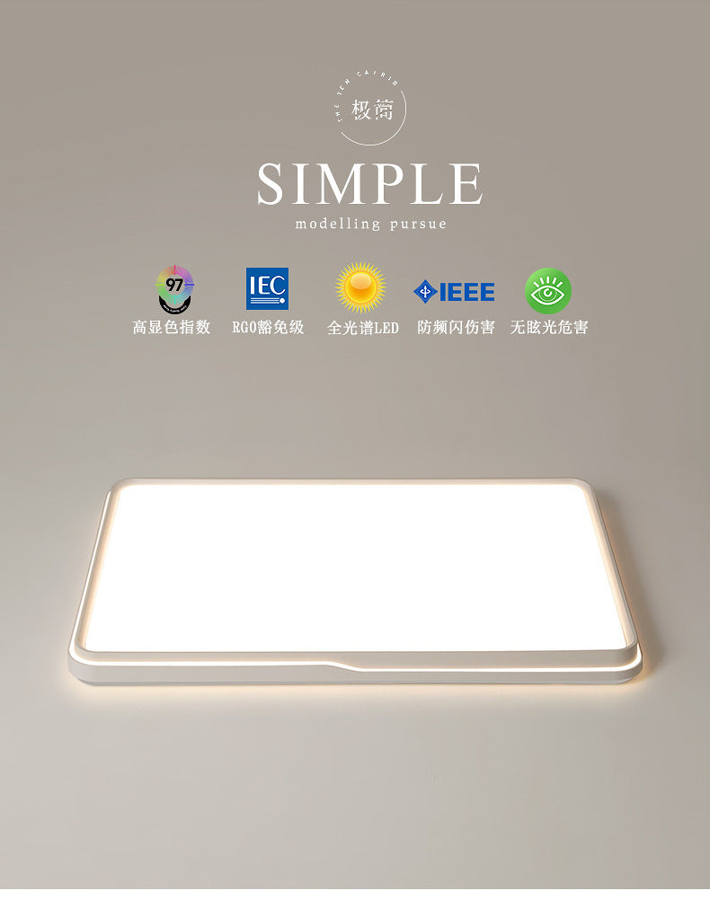 Full Spectrum Eye Protection Living Room Main Light2025New Trendy Cream Style Rectangular Ceiling Light Full House Zhongshan Lighting