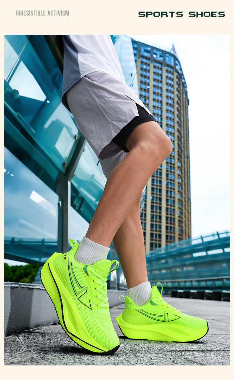 Mesh Men's Shoes New Thick-Soled Breathable Trendy Running Shoes Lightweight Shock-Absorbing Non-Slip Running Travel Shoes Casual Sports Shoes