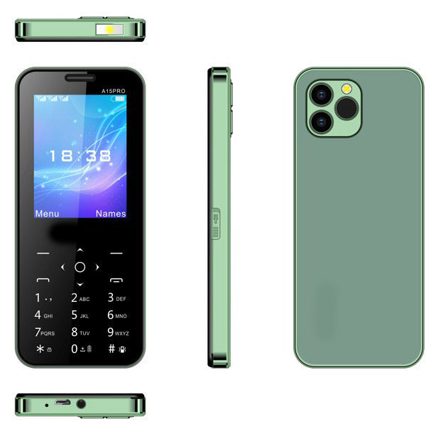 New2G Apple Fruit Style GSM 2.8Large Screen Dual SIM2500mAh Large Capacity15pro Button Function Hand