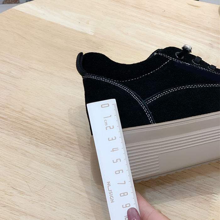 New Spring Thick-Soled Height-Increasing Women's Shoes, Versatile Black Platform Casual Shoes for Winter