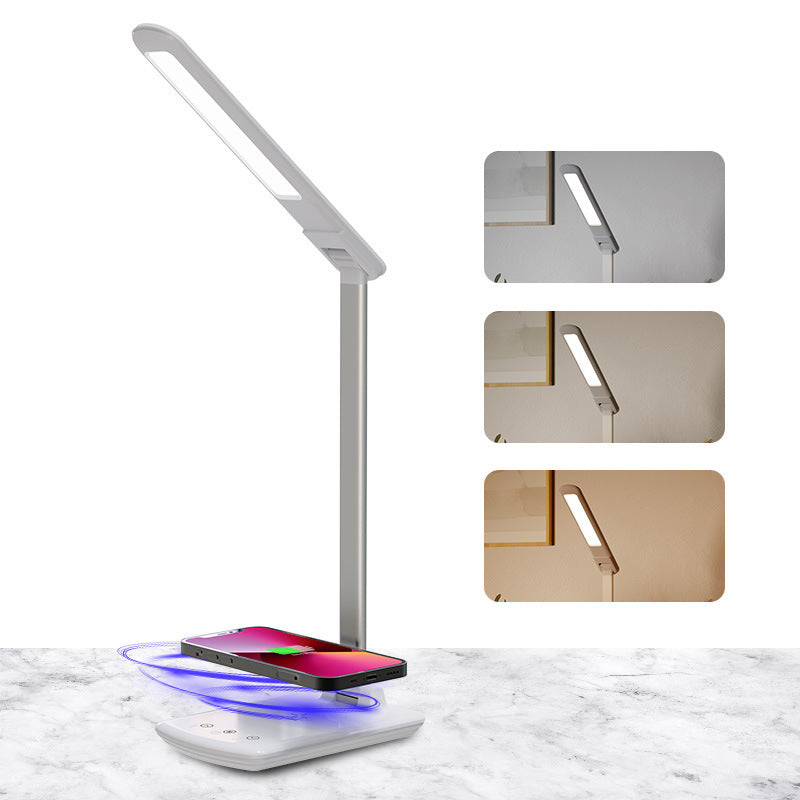 Factory Wholesale LED Smart Folding Desk Lamp Three Color Temperature Mobile Phone Wireless Charging Lighting Lamp Reading Eye Protection Lamp