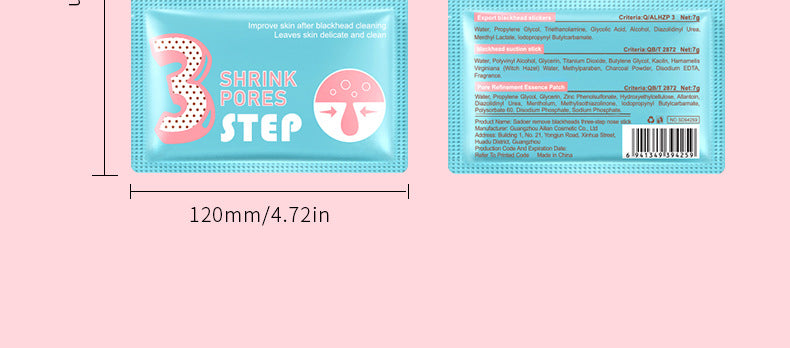Three Steps to Remove Blackheads Nose Strips SADOER Skin Care Products T District Nursing Set Cross-Border Foreign Trade Wholesale