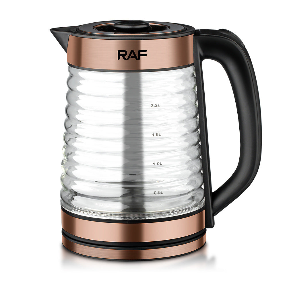 RAF European Standard Transparent Glass2.2L Electric Kettle Automatic Large Capacity Multi-Functional Kettle Overheat Protection
