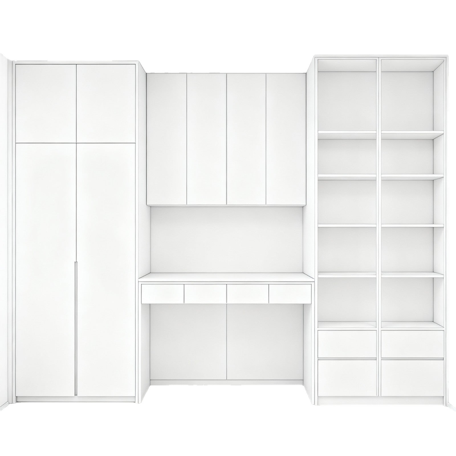 Custom Aluminum Alloy Wardrobe Full House Size Custom Storage Cabinet Bookcase Floor-to-Ceiling Integrated Wall-Mounted Source Manufacturer