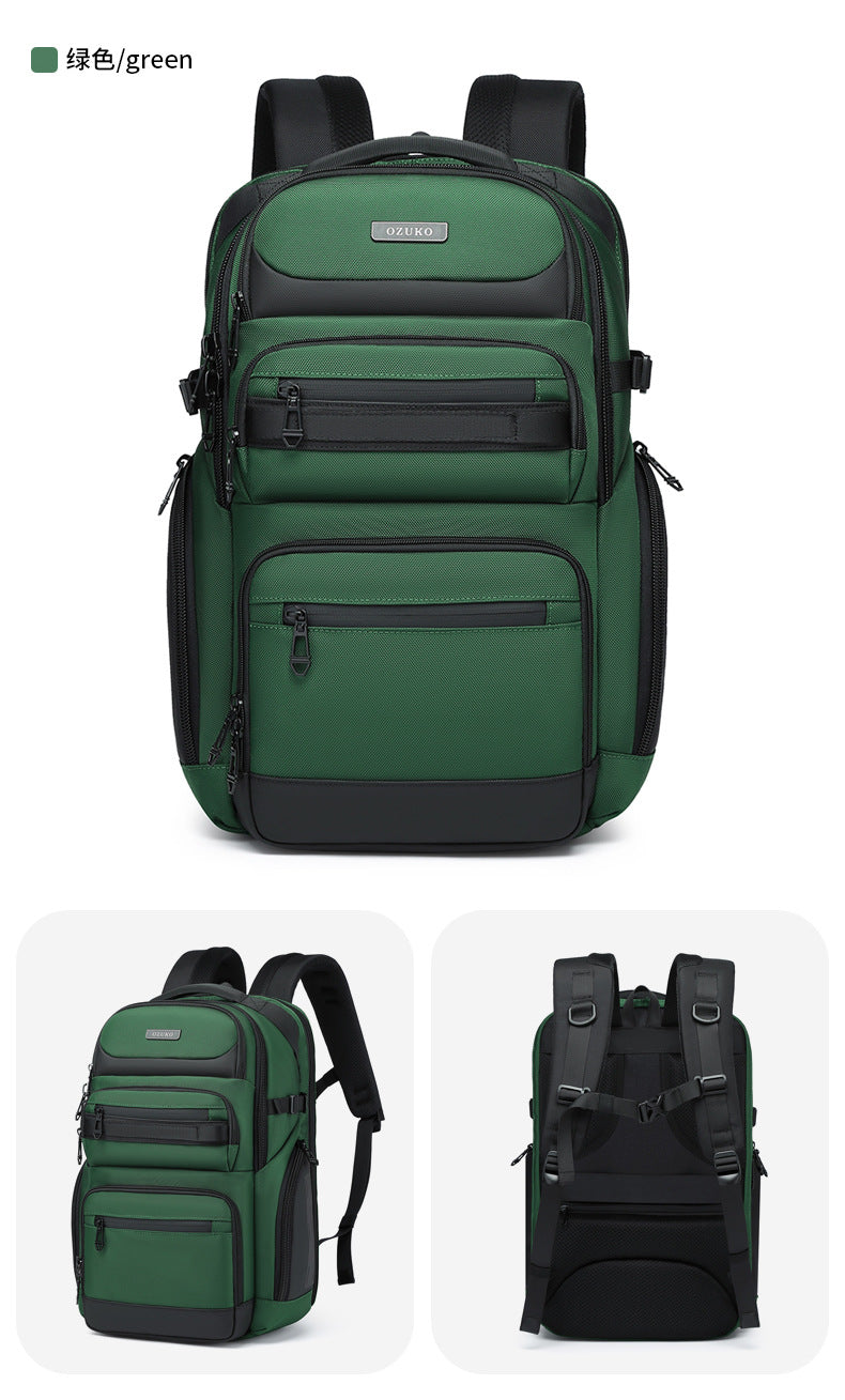 OZUKO Business Backpack Men's Computer Backpack Waterproof High-end Business Travel College Student Commuting School Bag