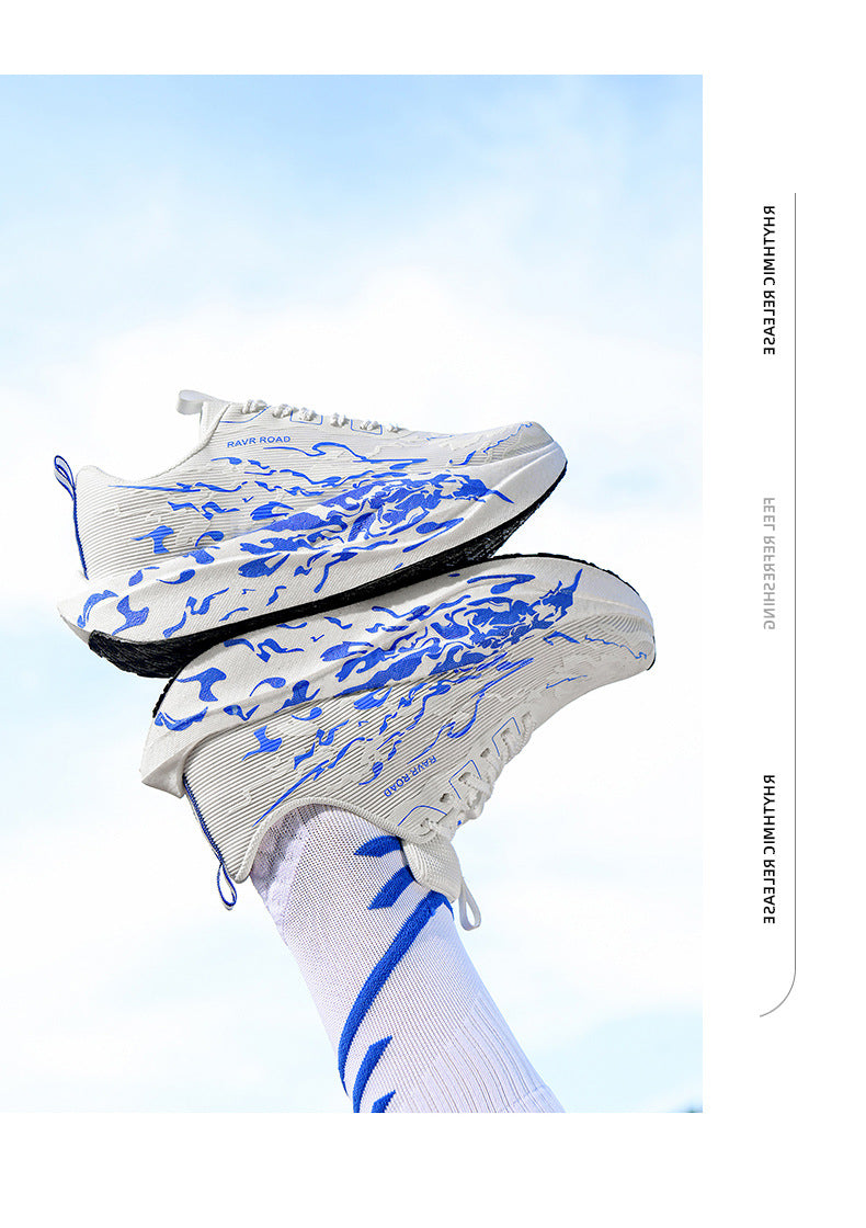 Autumn New Fashion Casual Double Mesh Thickened Sports Shoes with Real Carbon Plate High Elasticity Cushioning Marathon Lightweight Running Shoes