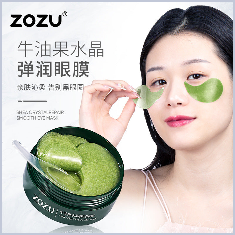 ZOZU Avocado Crystal Elastic Eye Mask Hydrating and Moisturizing Dark Circles Eye Mask Stickers Wholesale for Foreign Trade Skincare Products