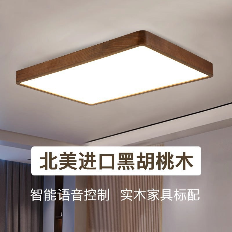Ceiling Light Black Walnut Elegant Solid Wood Master Bedroom Light Chinese Style Ultra-thin Living Room Light Whole House New Chinese Style Package