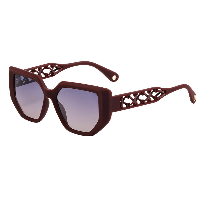 European and American Cat Eye Sunglasses for Women, High-End Hollow Frame Small Frame Sunglasses, Natural Look Glasses sunglasses