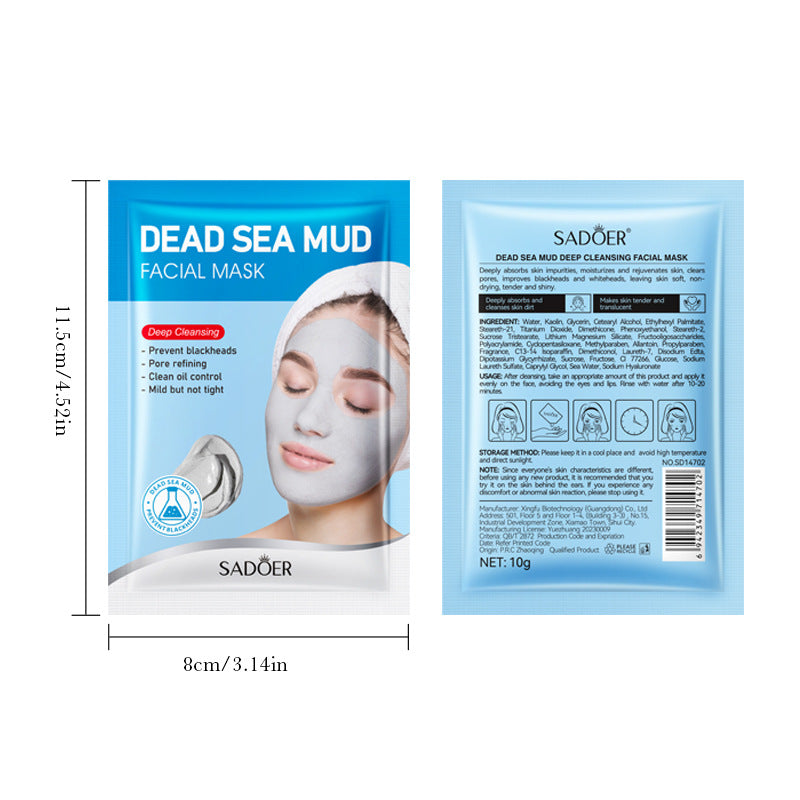 Dead Sea Mud Cleansing Mask SADOER Deep Cleansing Blackhead Removal Mask Cross-Border Wholesale