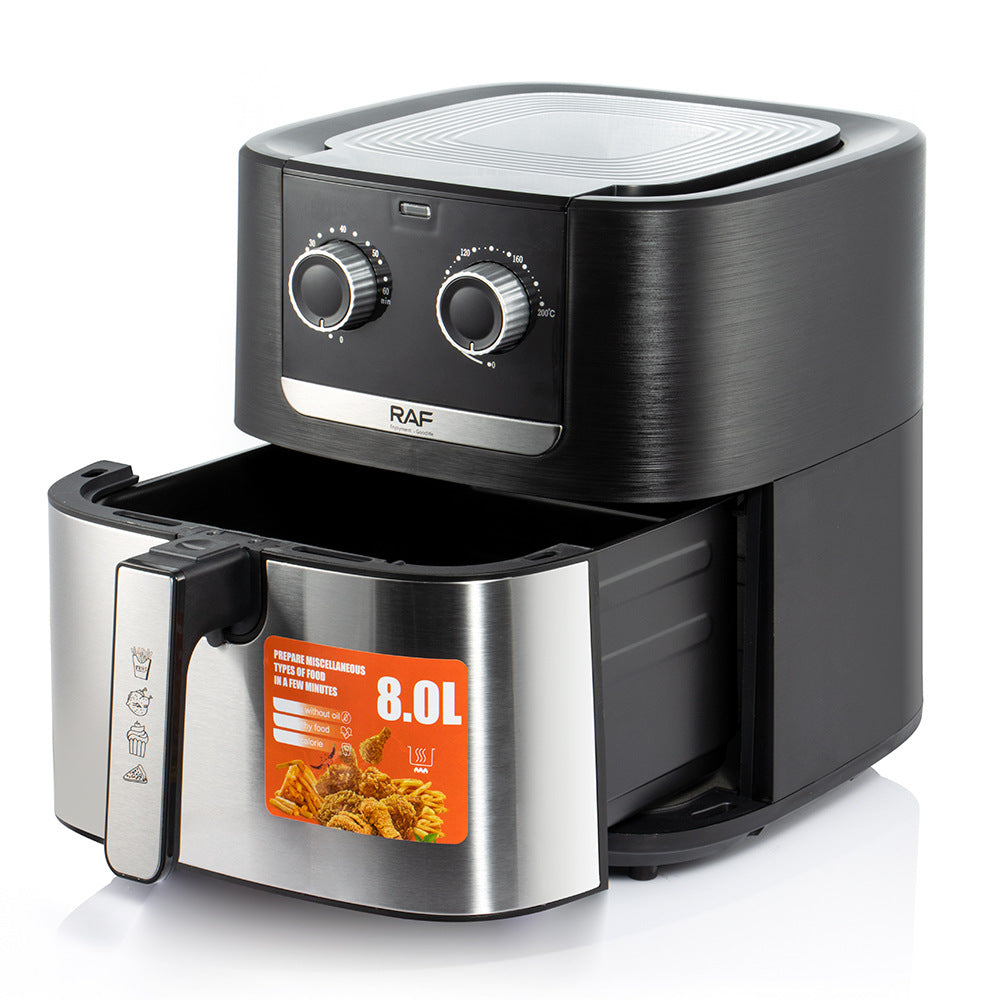 RAF European Standard Household Oil-Free Fryer Smokeless Electric Grill Electric Cooking Pot Air Fryer8L Large Capacity
