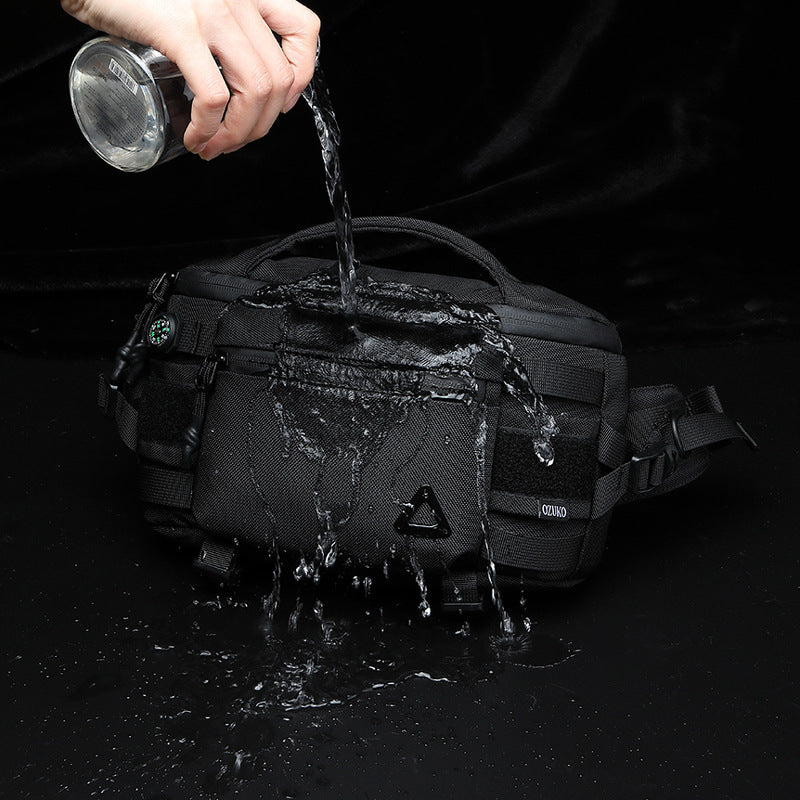 OZUKO Men's Waist Bag Waterproof High-End Crossbody Bag Chest Bag Tactical Trendy Portable Functional Travel Bag