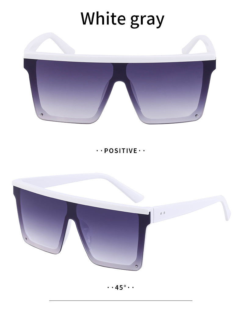 One-piece Lens Sunglasses for Men, High-end Fashion Sunglasses for Women, European and American Style Large Frame Square Glasses sunglasses