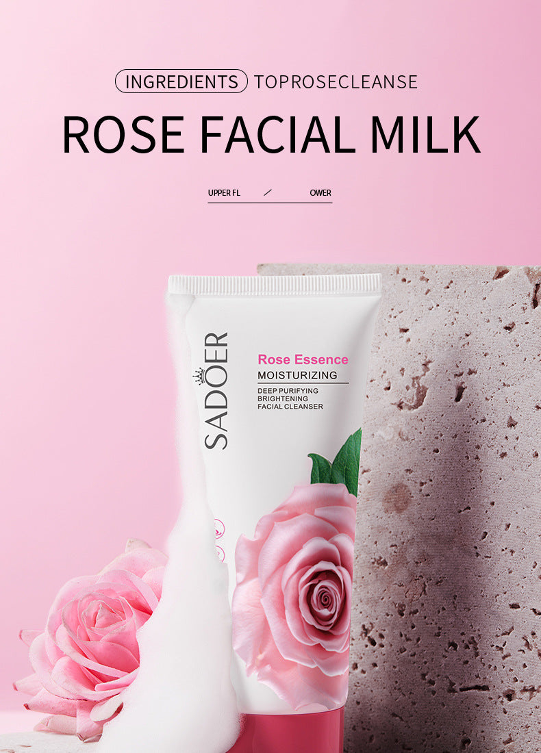 Full English Facial Cleanser SADOER Rose Facial Cleanser100g Deep Cleaning  Foreign Trade Live Wholesale