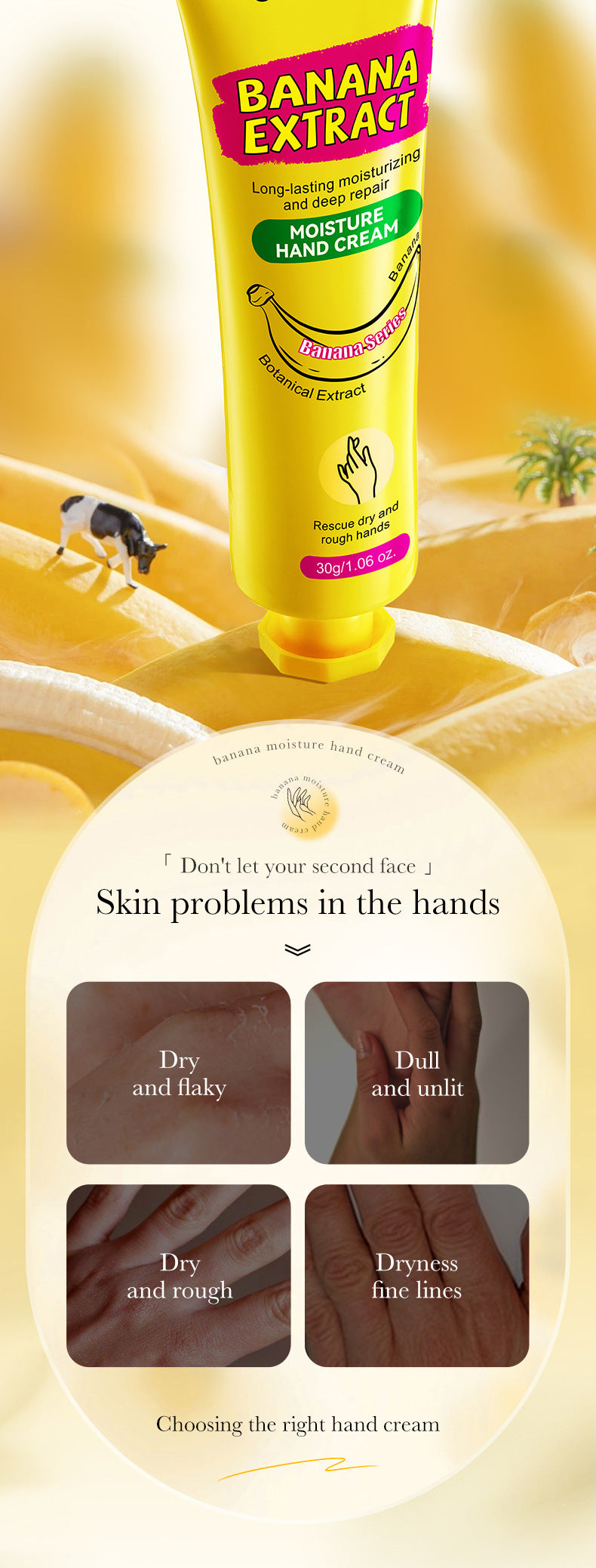 Full English Banana Hydrating Hand Cream30g SADOER Moisturizing and anti-chapped autumn and winter hand cream  wholesale