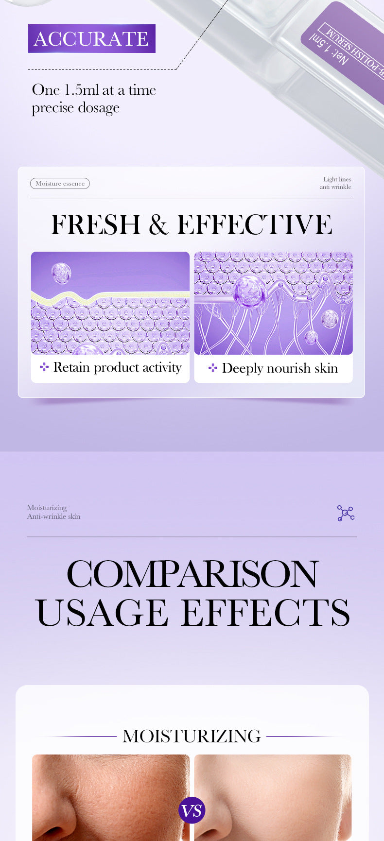 Full English Retinol Anti-Wrinkle Serum BIOAOUA Firming and Moisturizing Single-use Essence Liquid  Wholesale