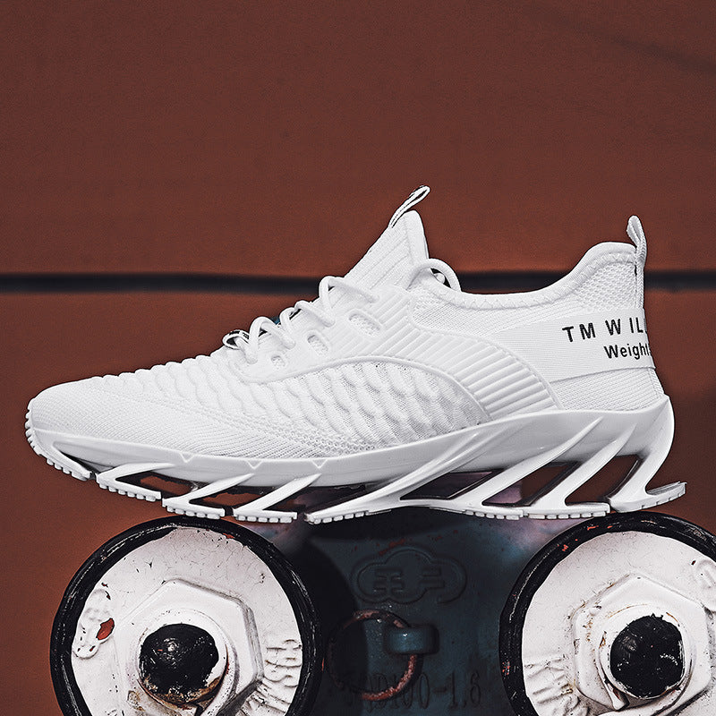 2025Summer New Men's Shoes Non-Slip Blade Shoes Men's Running Shoes Breathable Flyknit Mesh Shoes Sports Casual Shoes