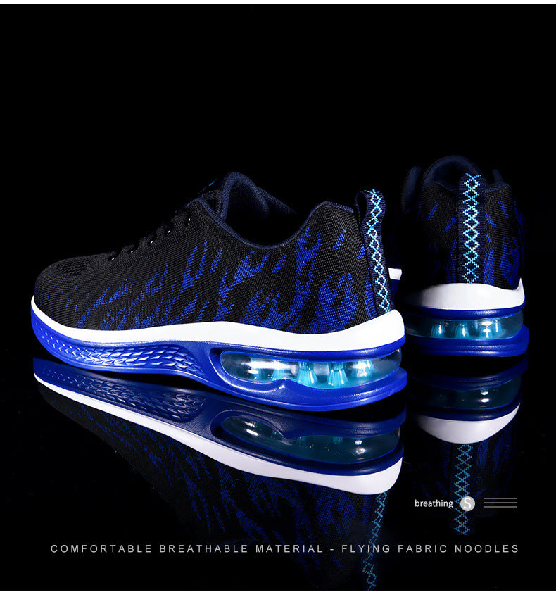 New Sports Shoes Four Seasons Casual Flyknit Breathable Cushion Running Shoes for Teenagers Ultra-light Shock-absorbing Trendy Men's Shoes