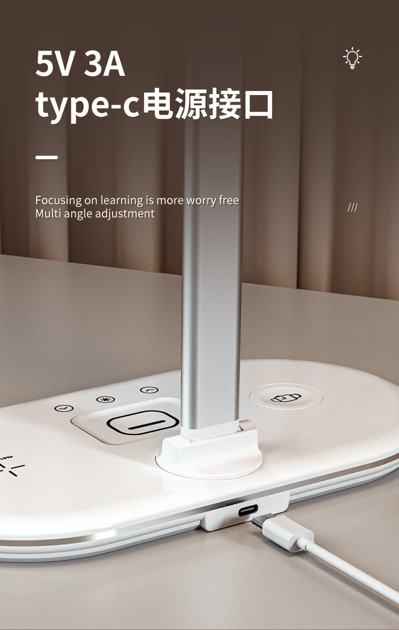 LED Eye protection desk lamp 3-in-1 multifunctional folding desk lamp usb Home bedroom bedside wireless charging night light