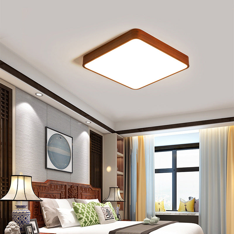 Nordic Ultra-Thin Imitation Wood Grain Ceiling Light Round Modern Minimalist led Room Bedroom Lamp Iron Art Balcony Living Room Lamp