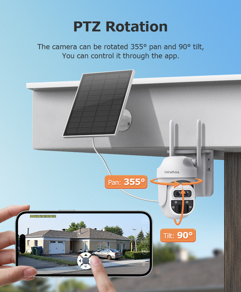 4G Dual Lens Solar Powered Ball Gun12X Zoom Camera Surveillance6001000 Megapixel HD Direct from Manufacturer