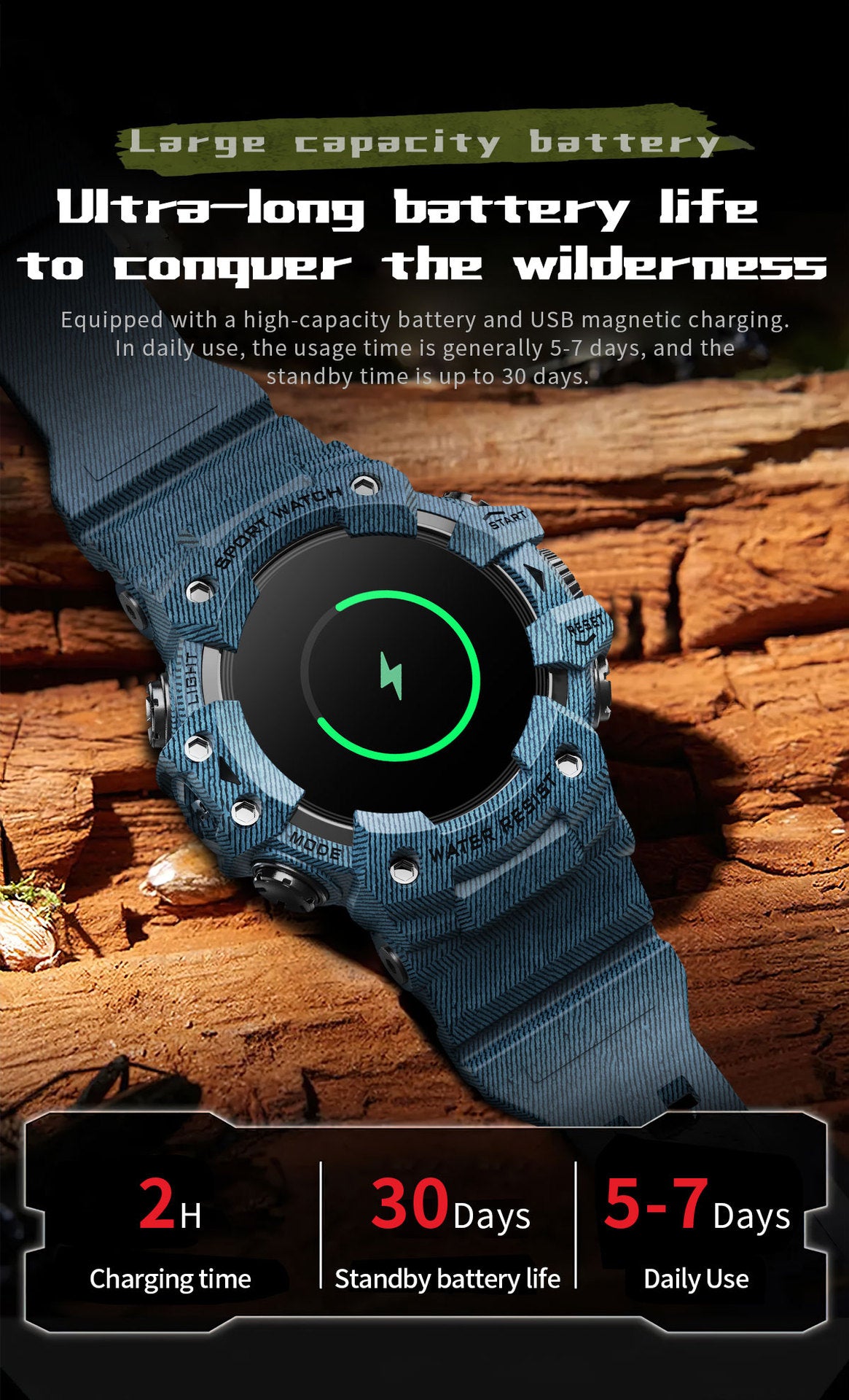 LC21Smart Watch Bluetooth Call True Heart Rate Step Sleep Compass Deep Waterproof Mechanical Style Sports