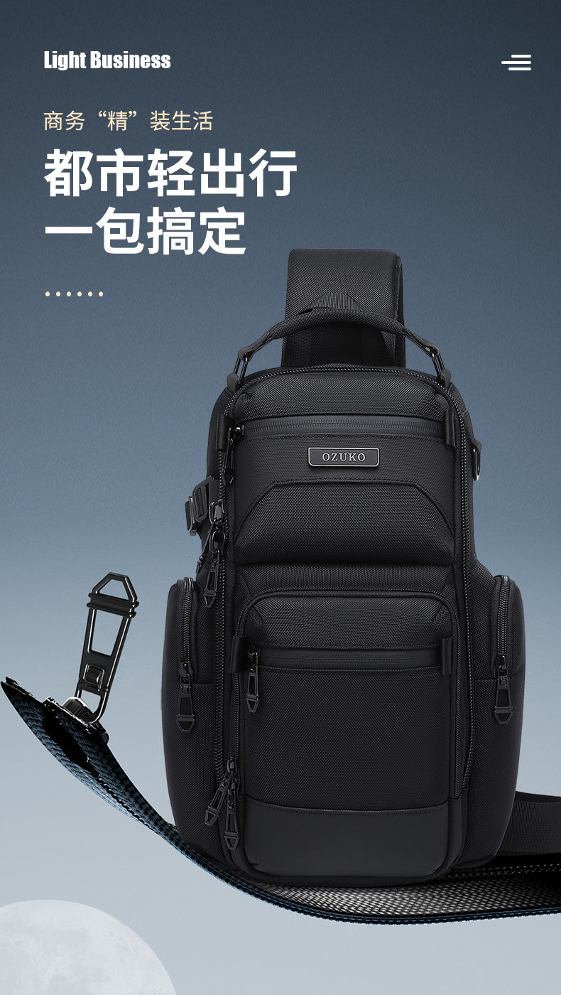 Trendy Men's Chest Bag Crossbody Bag Lightweight Multifunctional Waterproof Travel Portable Sling Bag Casual Men's Bag High-end Feel