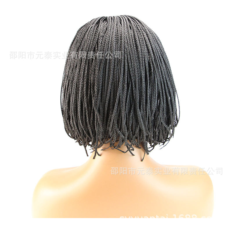 Factory In-Stock African Drawstring Braided Bob Wig Ice Silk Headband Bob headband Braid Wigs