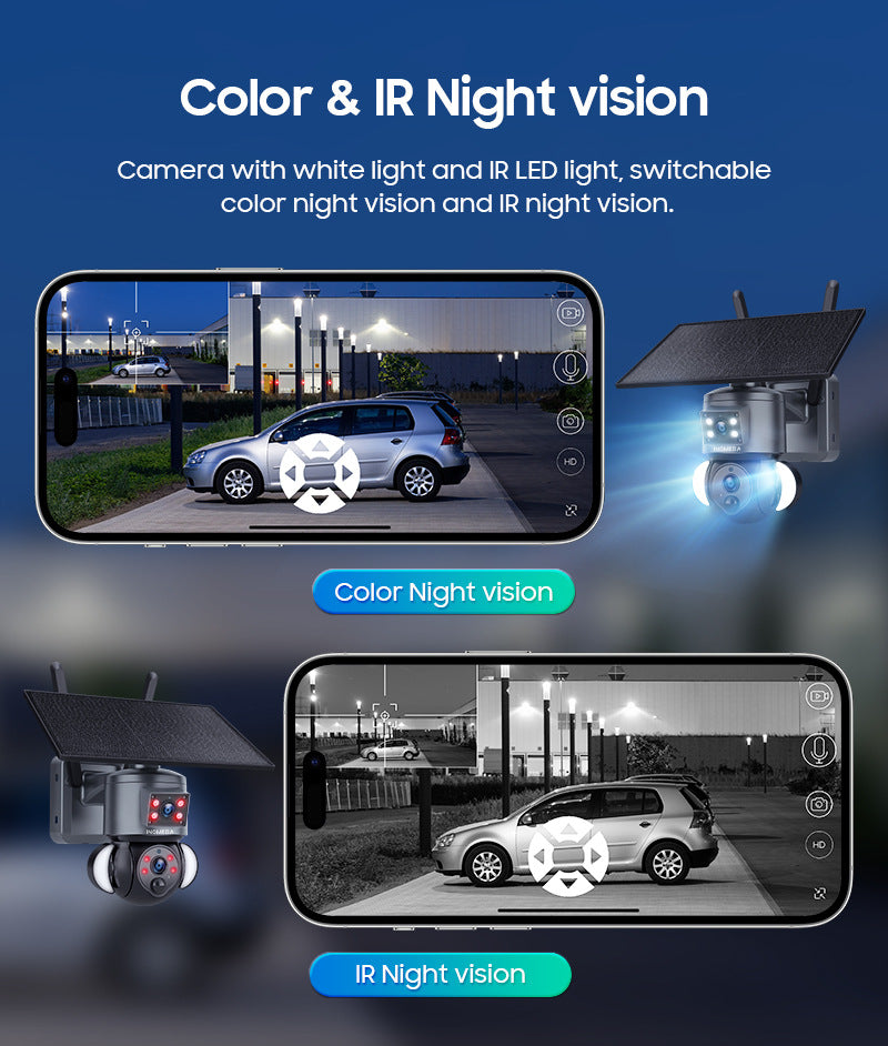 Private Model AOV Solar-powered Camera6MP HD Dual Lens Surveillance Camera UBOX Low Power Monitoring