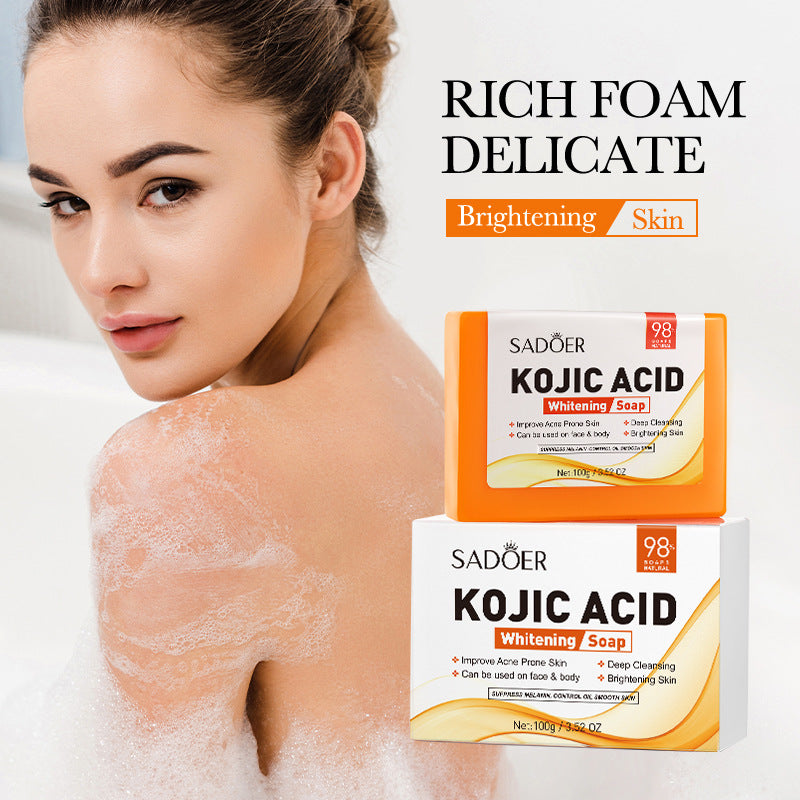 Full English Kojic Acid Whitening Soap100g SADOER Clean Bathing Facial Soap Handmade Soap  Wholesale