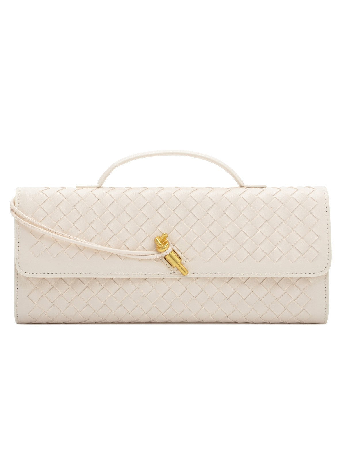 European and American Niche Woven Single Shoulder Baguette Bag Fashion Horizontal Clutch Bag Organ Lady Crossbody Bag Long Bag