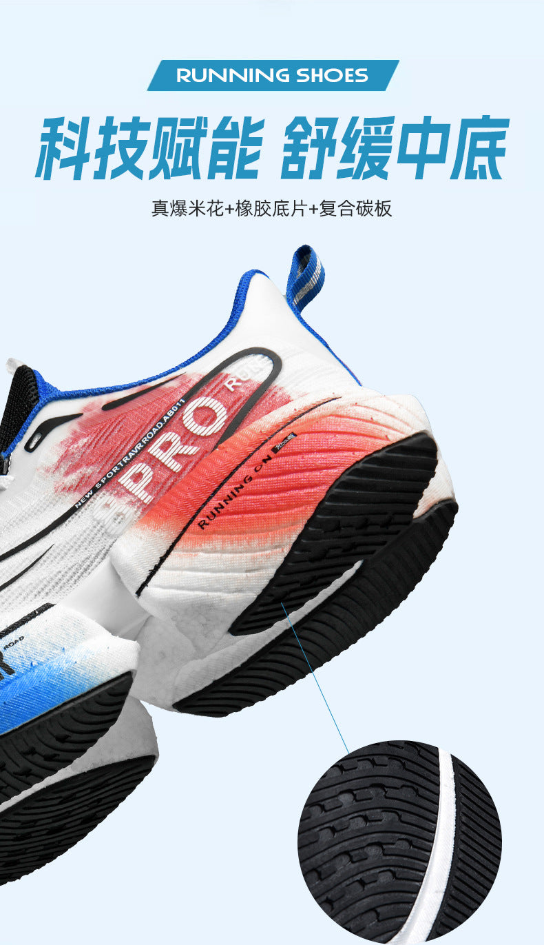 Red Rabbit8pro Carbon Plate Running Shoes Autumn Mesh Ultra-light Breathable Sports Shoes Men and Women Couples All-match Casual Running Shoes