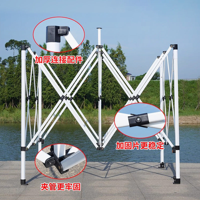 Thickened Four-Corner Tent Stand Hexagonal Outdoor Stall Use Rain Shelter Frame Sunshade Umbrella Stand Foldable Telescopic Canopy