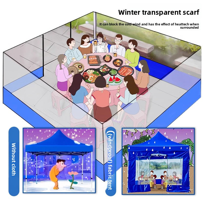 Four-Corner Tent Surround Cloth Outdoor Tent Stall Windproof Warm Rainproof Thickened Four-Corner Umbrella Shelter Surround Wholesale