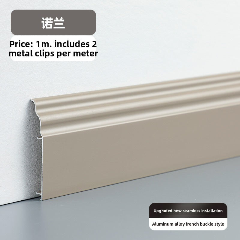 Aluminum alloy skirting board7cm Ultra-narrow double-layer snap-on skirting board, ultra-thin self-adhesive metal aluminum alloy baseboard